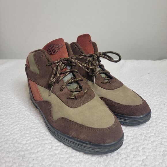 Vintage LA Gear 1992 Women's Size 9 Brown Suede High Top Laced Sneaker Clean EUC - Picture 1 of 9